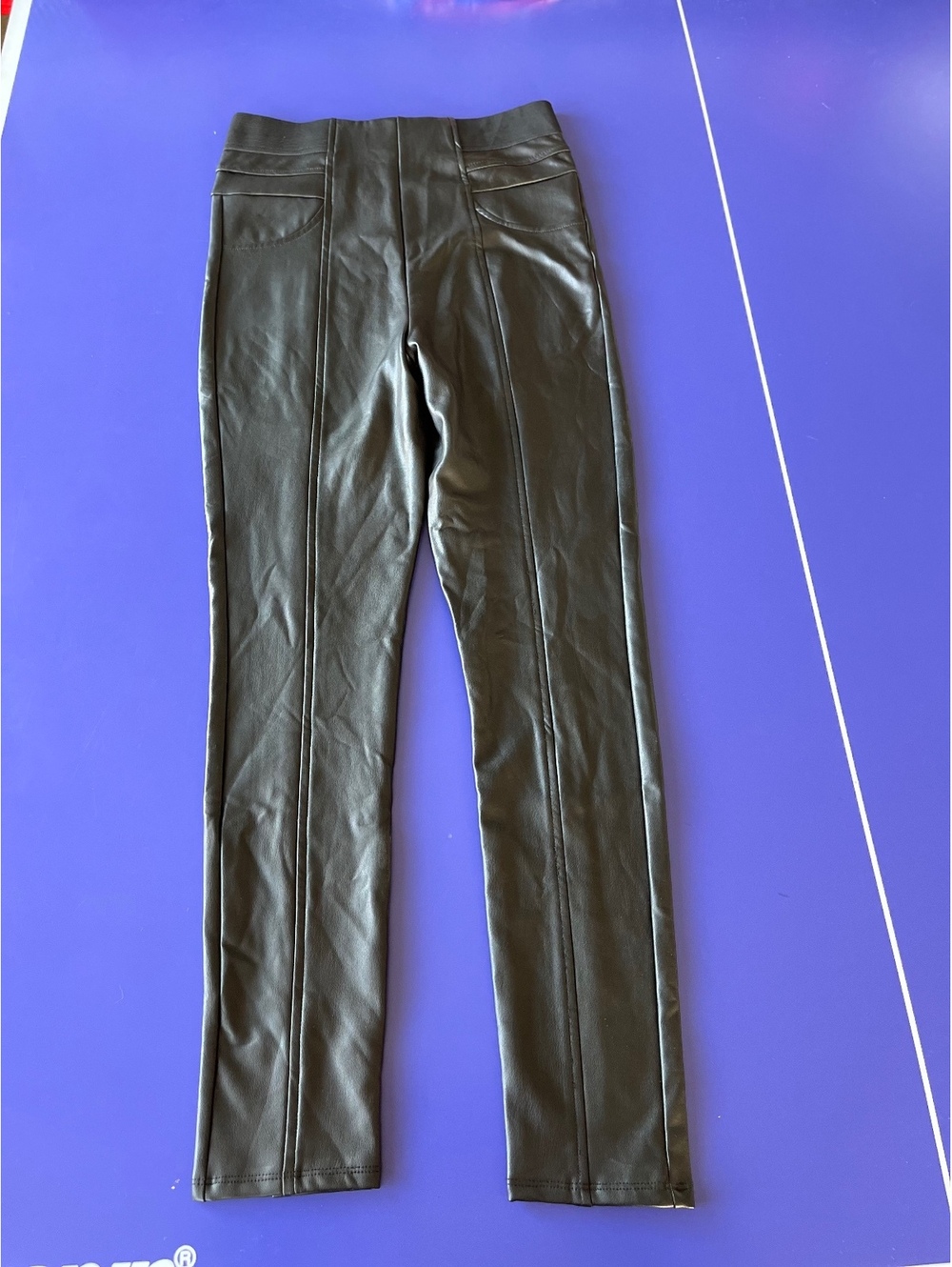 Guess Women's Faux Leather Leggings in Black, Size M Stretchy High Waisted